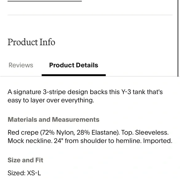 Y-3 yohji Yamamoto Adidas Women's Red Sleeveless Top - Picture 3 of 8